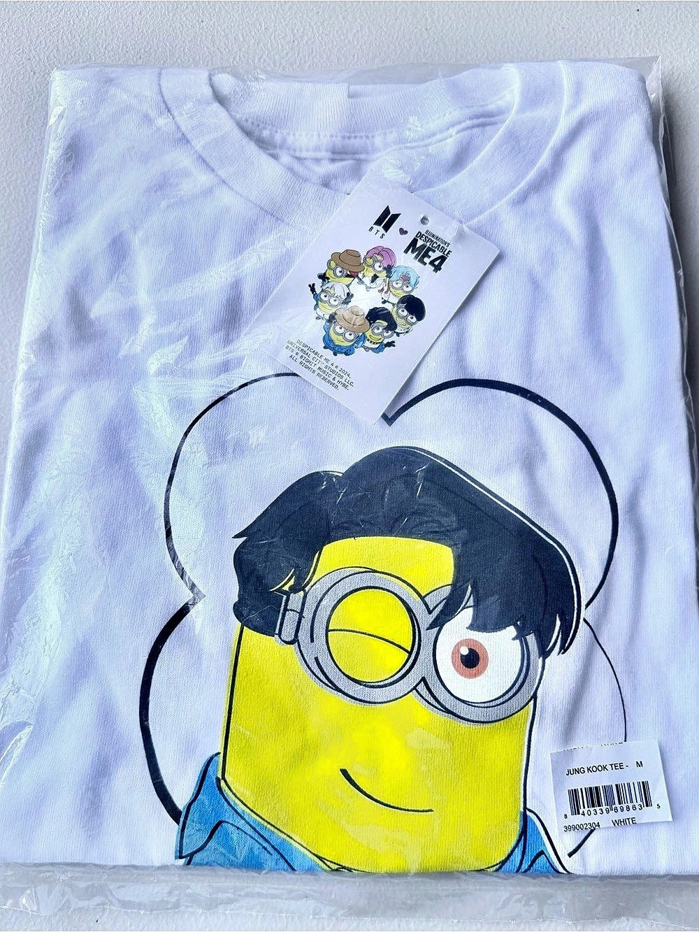 BTS Despicable Me BTS JUNGKOOK  graphic tee Graphic Tee White Size Medium NWT